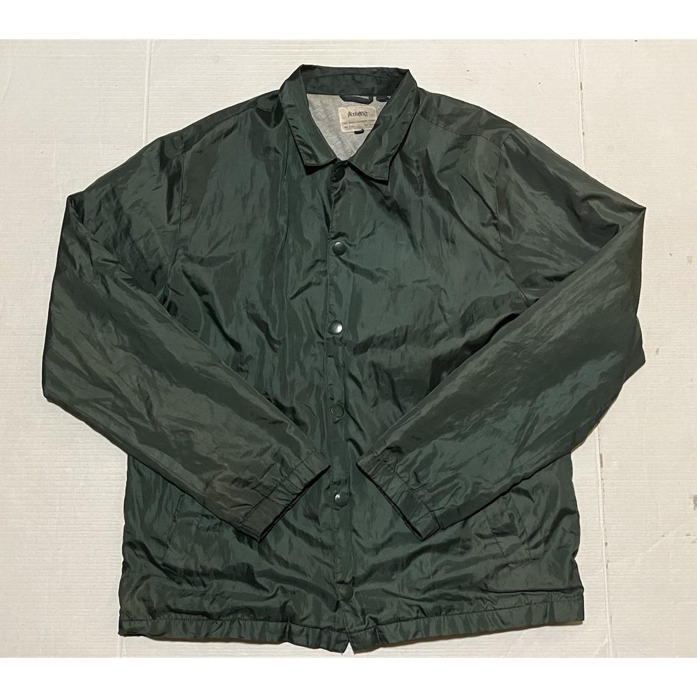 Altamont Jacket‎ Mens Size Large Green Windbreaker Snaps Lined *READ*